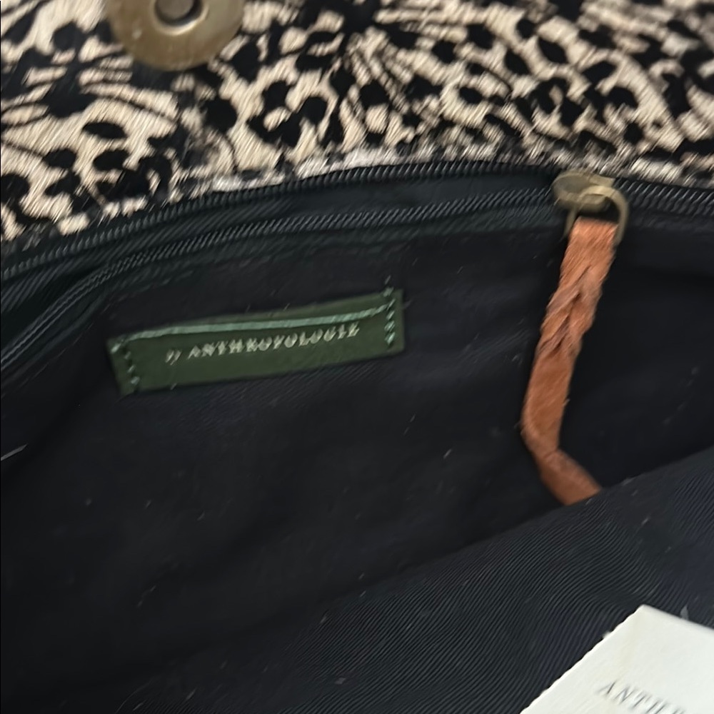 Anthropologie Suede Brown and Black Patterned Women's Bag - Picture 5 of 6